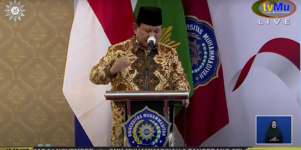 Prabowo Subianto berbicara tentang komitmen kesejahteraan rakyat dan keadilan sosial dalam dialog publik Muhammadiyah